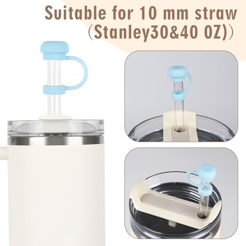 Stanley Silicone Straw Cover Cap 30 40 Oz Dust Proof Straw ToppersReusable for Tumblers (8 Pcs -Straw Cover)