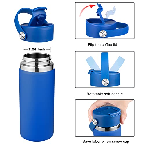 Hydro Flask Coffee Mug Lid Compatible with Wide Mouth Flasks, Flip Lid Replacement with Flex Strap Handle Leak-Proof Cap