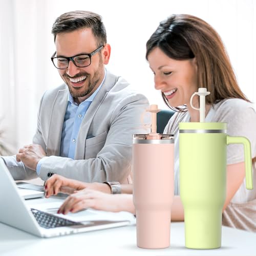 Hydrapeak 40 oz Tumbler Replacement Straws Silicone 12 Inch Reusable Straw with Cowboy Hat Cover 4 Straws 2 Cleaning Bru