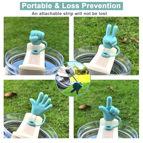 Stanley Yeti Owala Hydro Flask Silicone Straw Toppers for Tumbler Straws Mom Dad Gifts Fun Dust-Proof Reusable Cup Acces